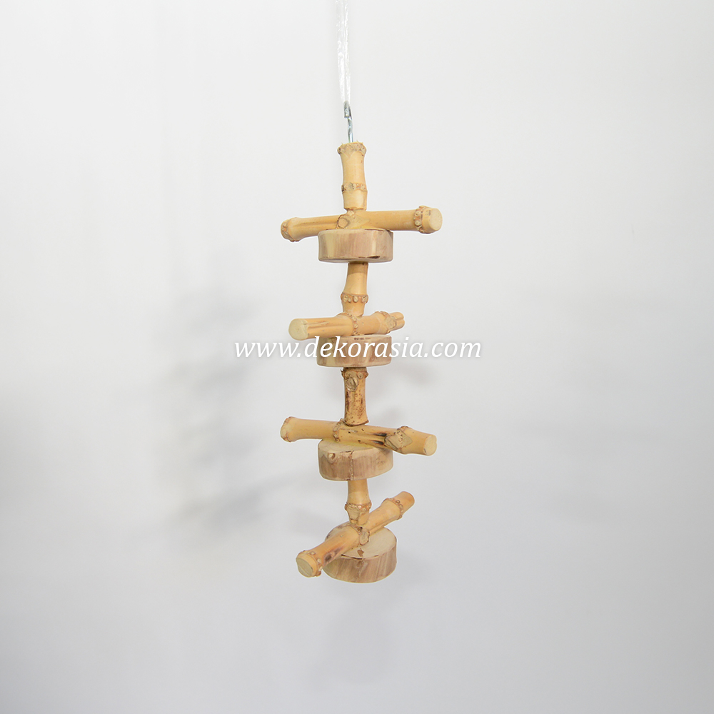 The Bird Perch is crafted from high-quality and sturdy coffee wood, and bamboo cendani